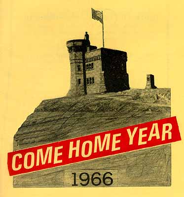 Couverture de la carte et du guide de St. John's publiés à l'occasion du festival 'Come Home Year [Rentrons chez nous]', 1966