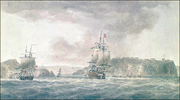 Entrée du havre de St. John's, vers 1811