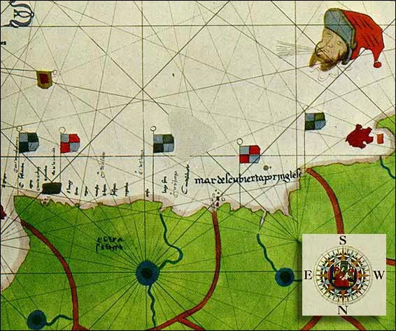 La carte Mappa Mundi de Juan de la Cosa, vers 1500