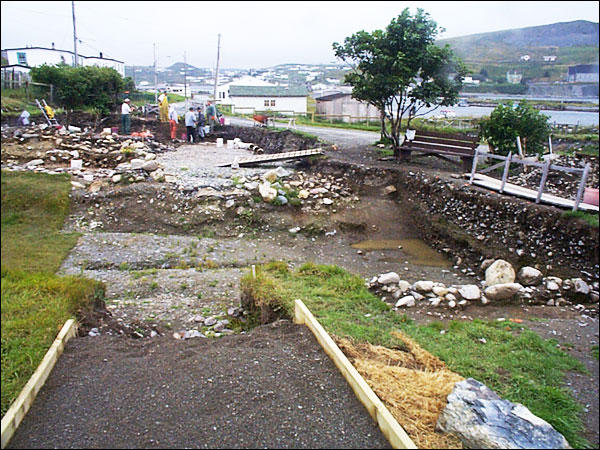 Une section des fouilles archéologiques à Ferryland