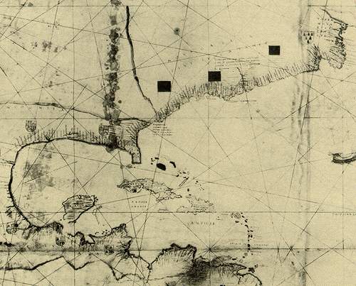 Partie de la carte du monde de Gerolamo da Verrazano, 1529 Partie de la carte du monde de Gerolamo da Verrazano, 1529