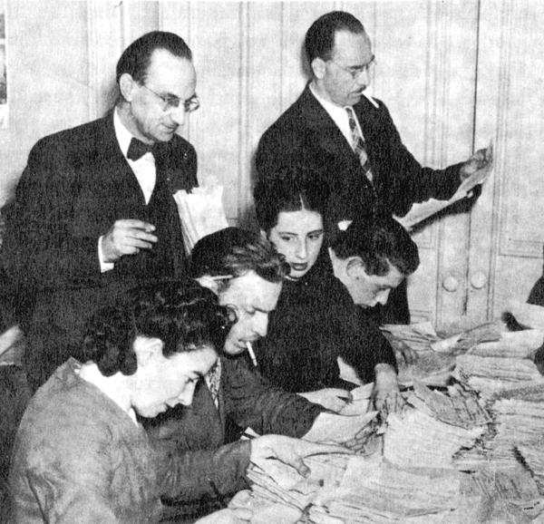 Décompte des télégrammes demandant l'ajout de l'option d'union avec le Canada (Confédération) dans le référendum, 1948