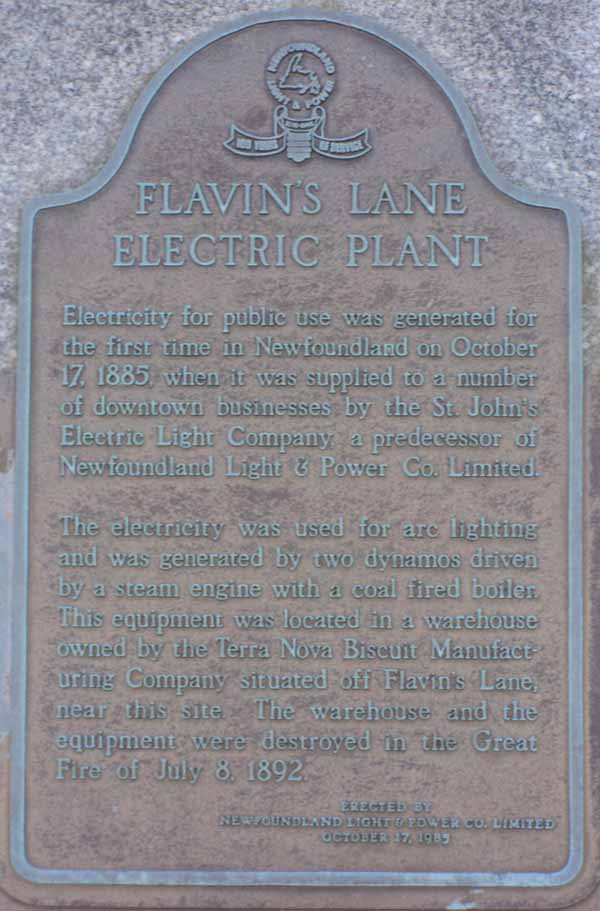 La plaque de Flavin's Lane, en 2011