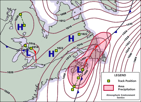 Weather pattern responsible for rainstorm of January 13-14, 1983