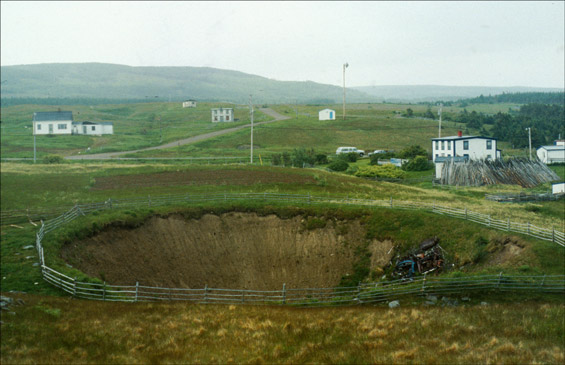 Sinkhole in the Codroy Valley, 1997