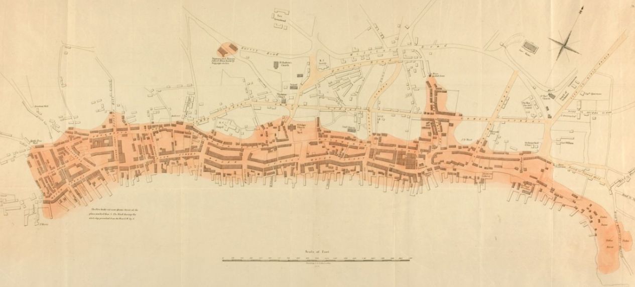 Map of St. John's Showing the Extent of the 1846 Great Fire