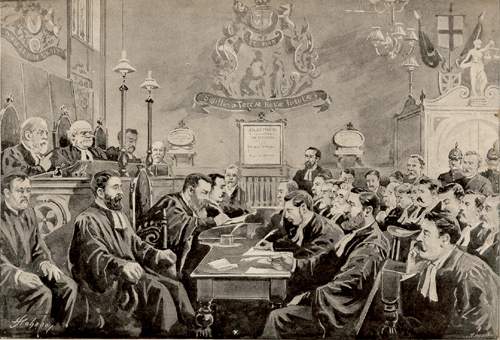 The Newfoundland Election Trials: Mr. Justice Little Delivering Judgment, 1894