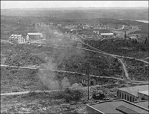 Le centre ville de Grand Falls, vers 1909