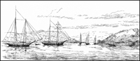 A drawing of Grady Harbour by George E. Gladwin, ca. 1877