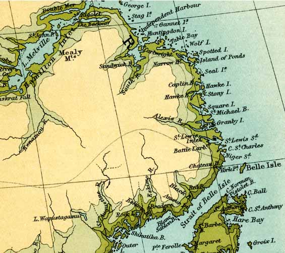 Detail from a map of Labrador