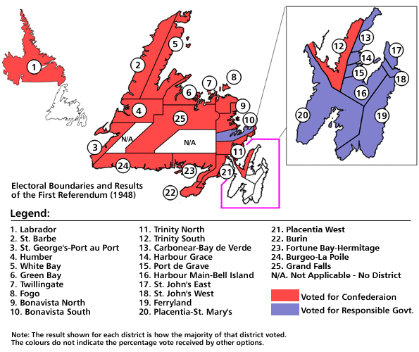 Electoral Boundaries and Results of the First Referendum, 1948