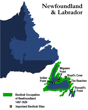 Beothuk occupation of Newfoundland, 1497 - 1829