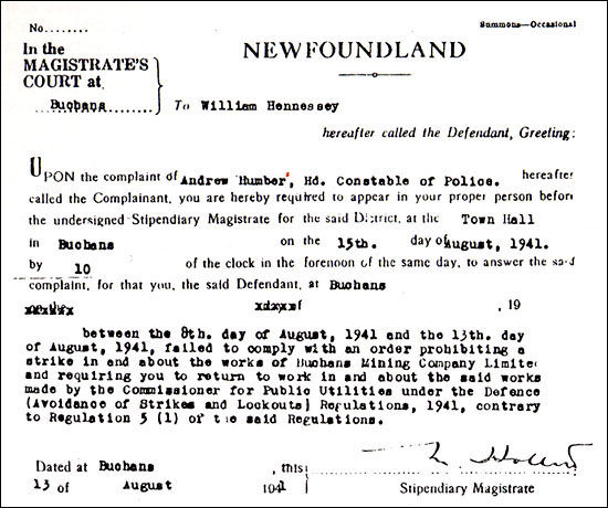 Official Court Order, 1941 Official Court Order, 1941
