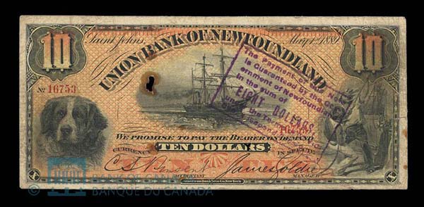 Union Bank of Newfoundland Note, post-1894