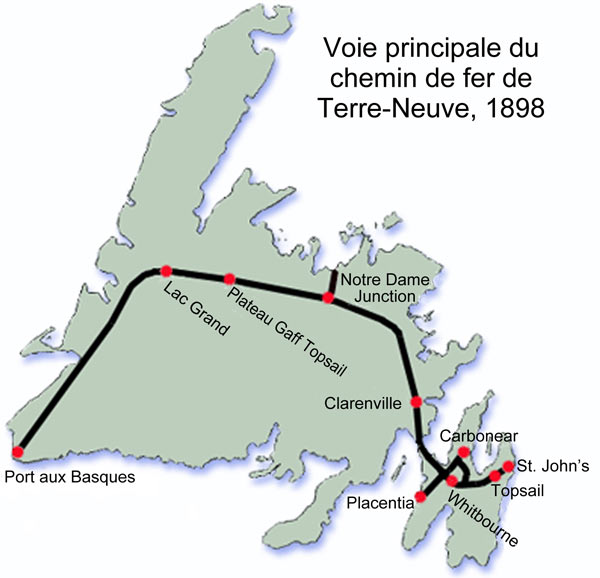 Voie principale du chemin de fer de Terre-Neuve, 1898 Voie principale du chemin de fer de Terre-Neuve, 1898
