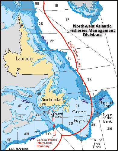 Bancs de pêche et zones de gestion