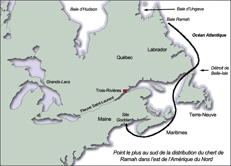 Distribution du chert de Ramah