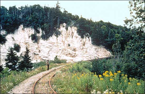 Falaise de gypse blanc Falaise de gypse blanc