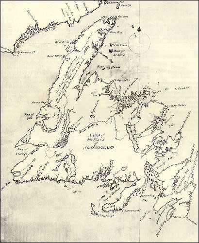 Carte de l'île de Terre-Neuve, 1768