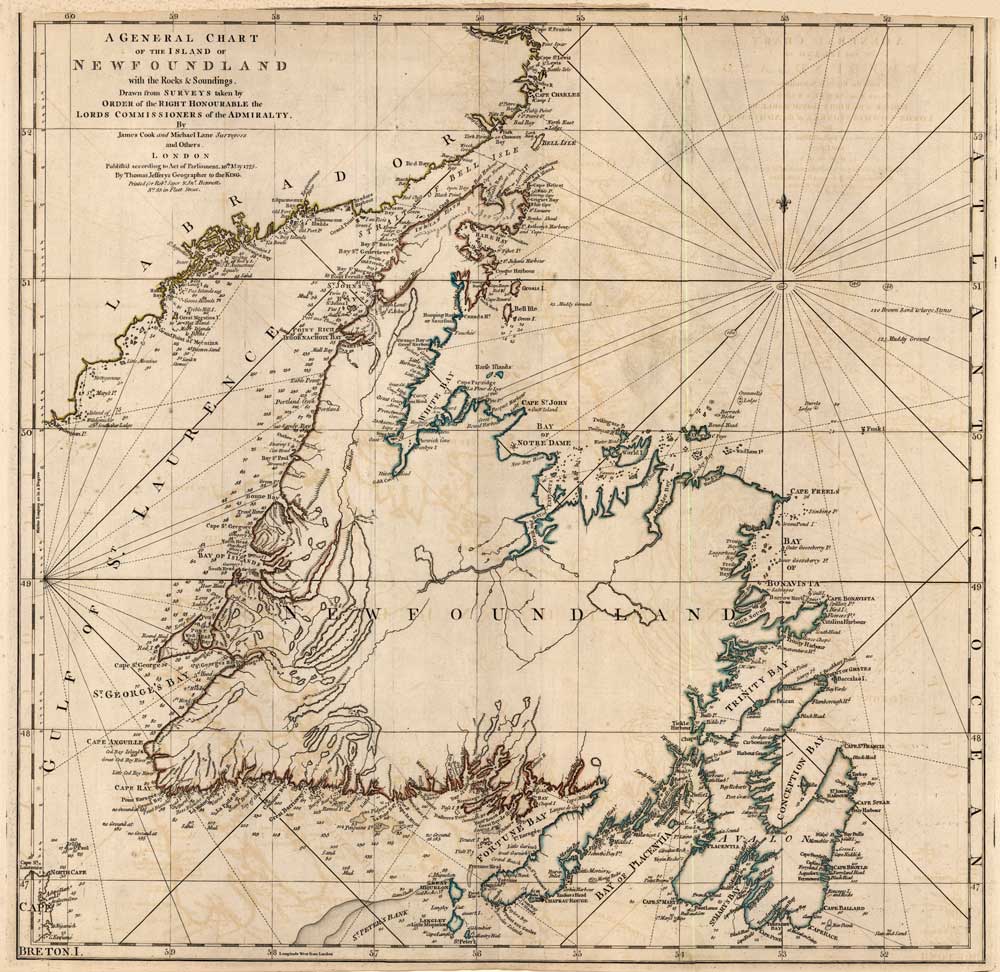Carte de Terre-Neuve, 1775