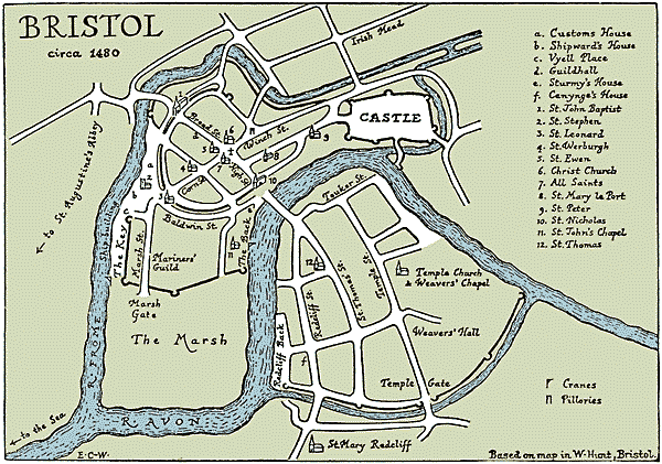La ville de Bristol, vers 1480