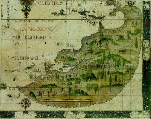 La carte du monde de Pierre Desceliers, 1546