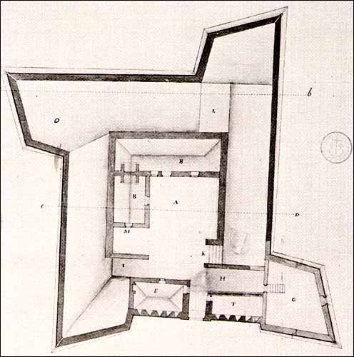Plan de l'intérieur du Fort Royal, 1701