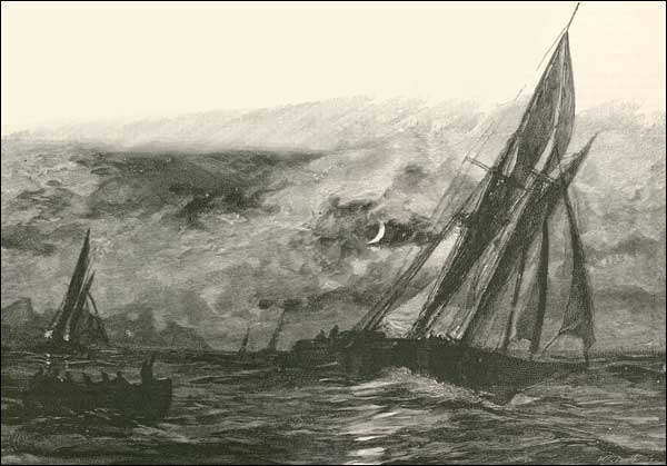 Navires de pêche d'appâts de la baie de Fortune forçant le blocus Navires de pêche d'appâts de la baie de Fortune forçant le blocus