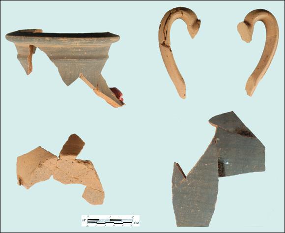 Fragments de poterie européenne, début du 16e siècle