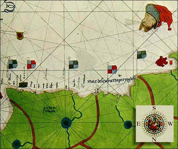 La carte Mappa Mundi de Juan de la Cosa, vers 1500 La carte Mappa Mundi de Juan de la Cosa, vers 1500