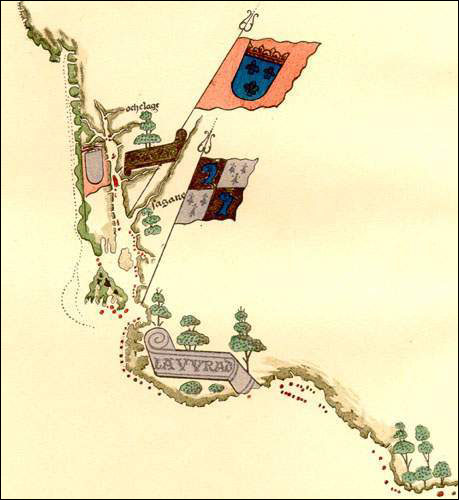 Détails d'une carte datée de 1534 représentant Lavvrao (Labrador)