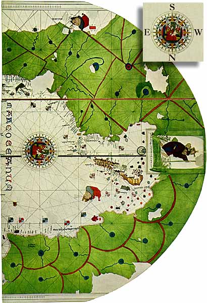 La carte de Juan de la Cosa, Mappa Mundi, vers 1500