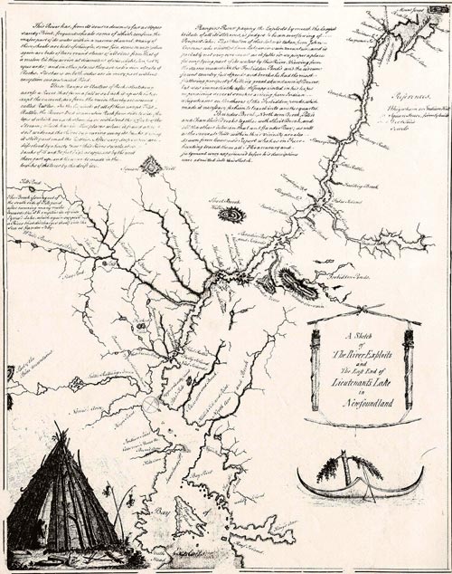 John Cartwright : « Croquis de la rivière Exploits », 1773