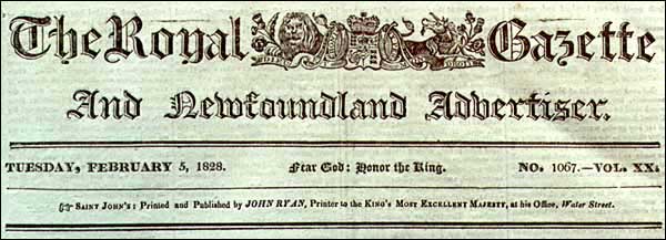 The Royal Gazette, 1828 The Royal Gazette, 1828