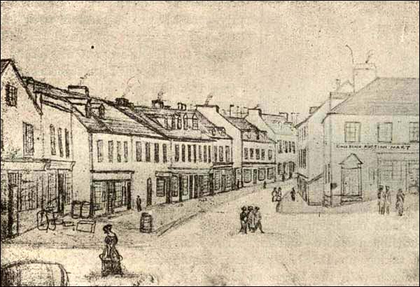 Water Street, St. John's, vue vers l'ouest, 1837