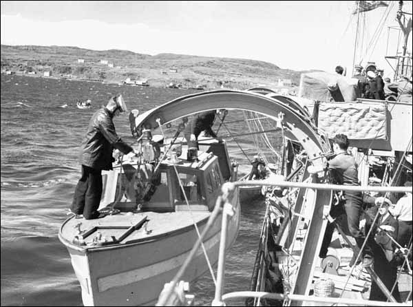 L'arrivée du régiment Black Watch à Botwood, en 1940