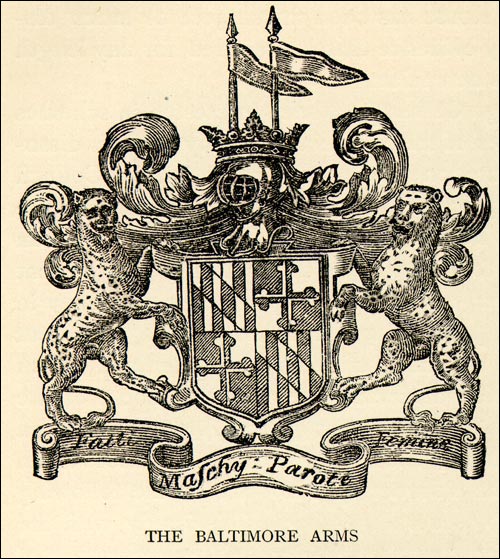 Les armoiries du baron Baltimore (lord Baltimore)