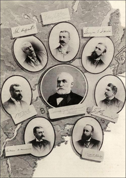 Les délégués du Canada et de Terre-Neuve présents lors des négociations de 1895 concernant la Confédération