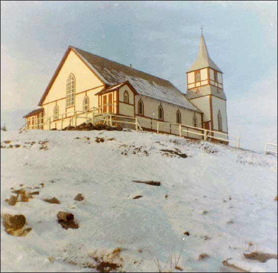 L'église anglicane St. George's à Ireland's Eye, baie Trinity, T.-N.-L., 1960