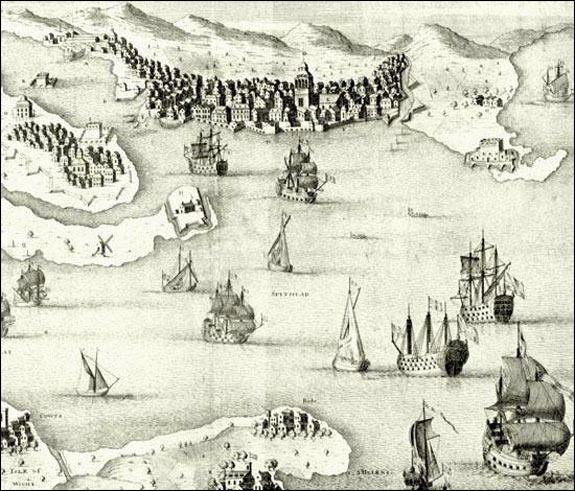 Le port de Portsmouth, vers 1700
