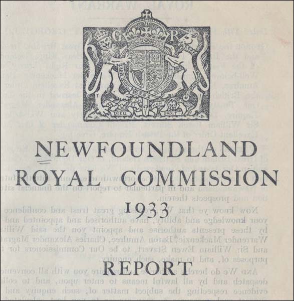 Le rapport de la Commission royale de 1933 Le rapport de la Commission royale de 1933