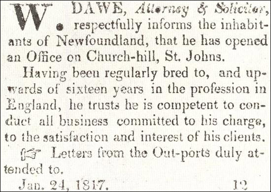 William Dawe, avocat et procureur William Dawe, avocat et procureur