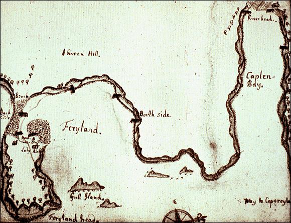 La carte de Ferryland de James Yonge, vers 1663