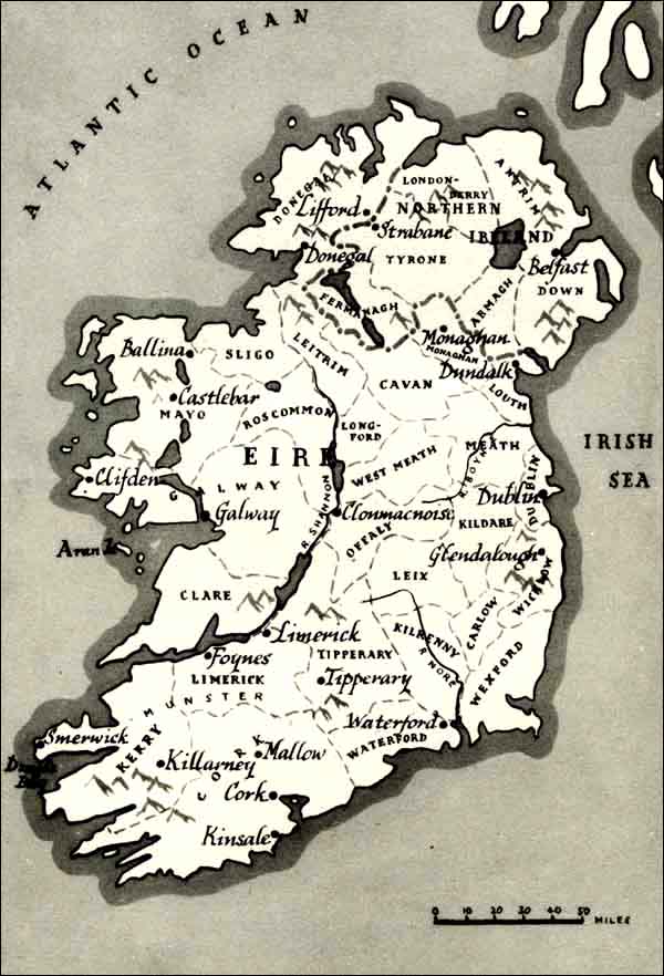 Carte de l'Irlande, 1943
