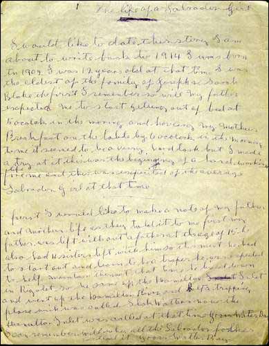 Page manuscrite du livre Woman of Labrador d'Elizabeth Goudie