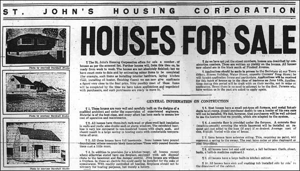 Publicité pour les maisons de Churchill Park, 1946