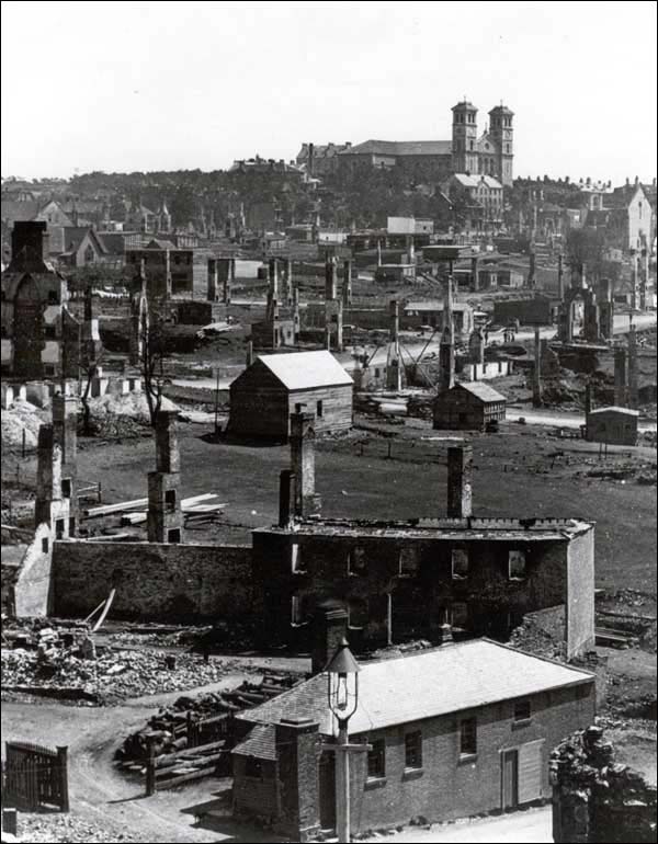 Duckworth Street après le grand feu en 1892