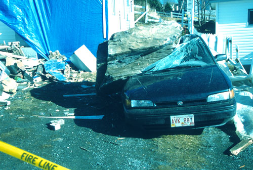 Rockfall at Upper Island Cove