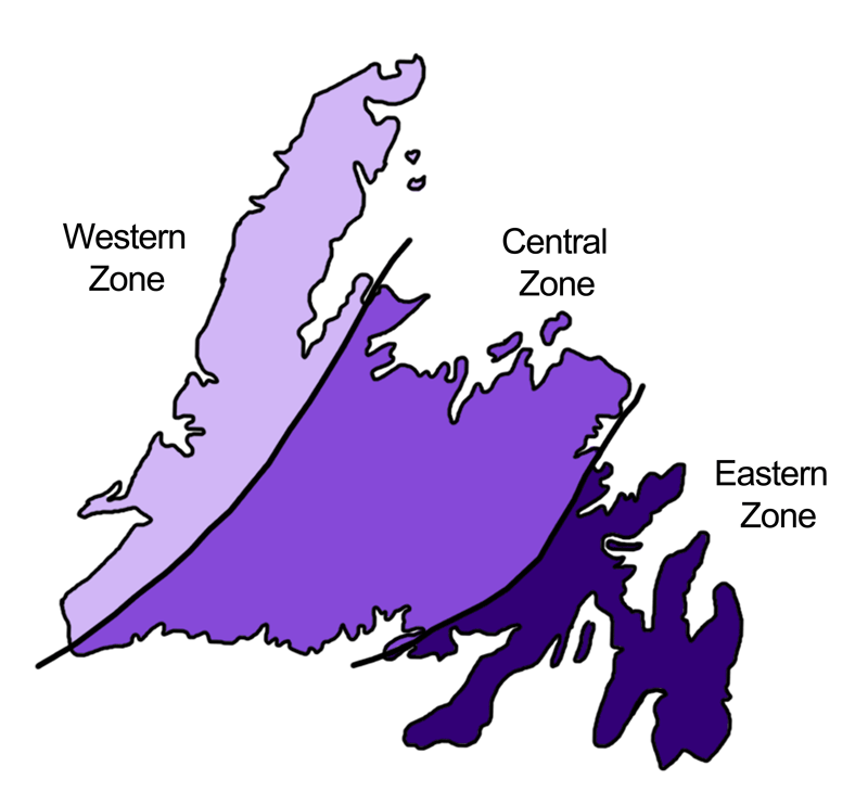 Geological Subdivisions of Newfoundland