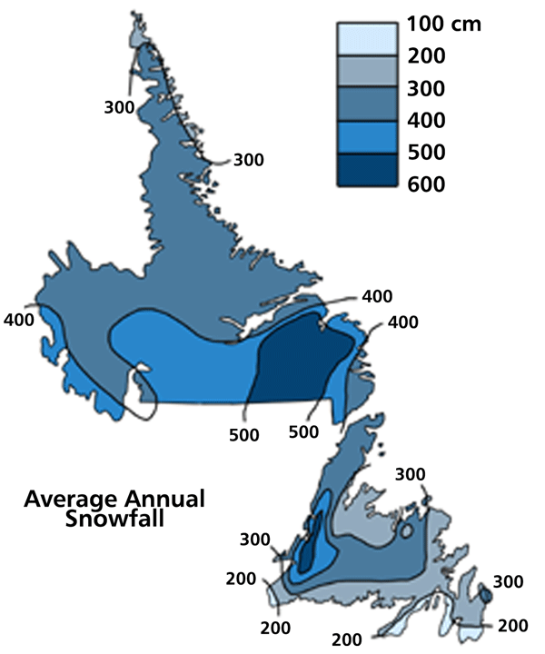 Average annual snowfall
